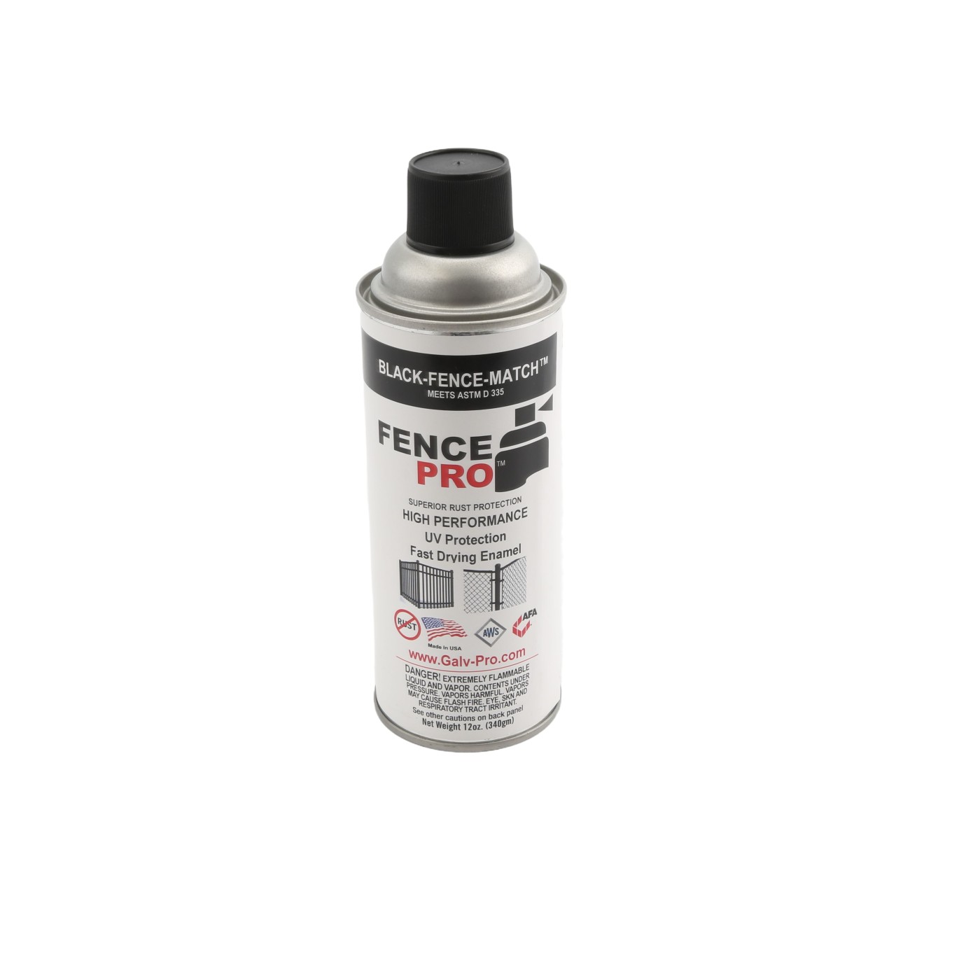 GalvPro Black Spray Paint HiPerformance Enamel Color Match Glossy
