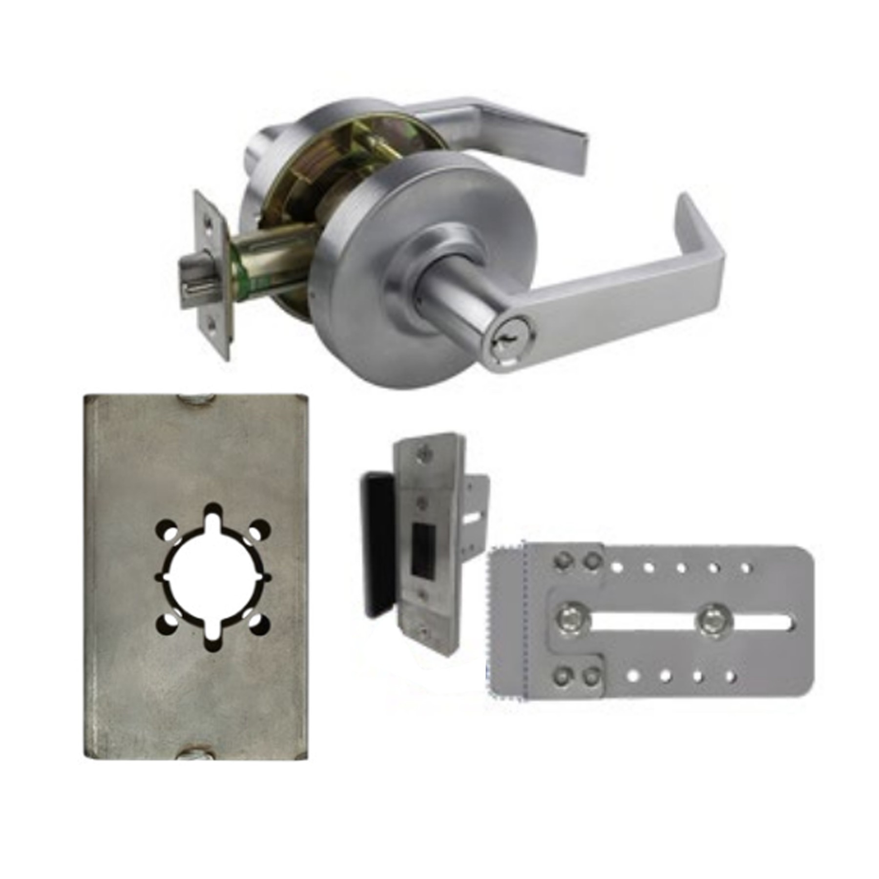 Lock Recievers On Frame Chain Link DAC Cylindrical Storeroom Function Lever Lock Kit with ...