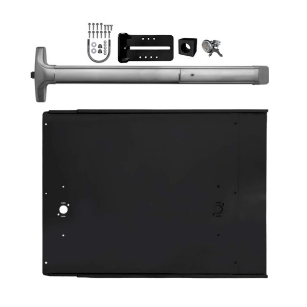 Chain Link DAC Premium Exit Bar Kit with 48" Detex Advantex Bar with Electric Latch Retraction & Black Plate