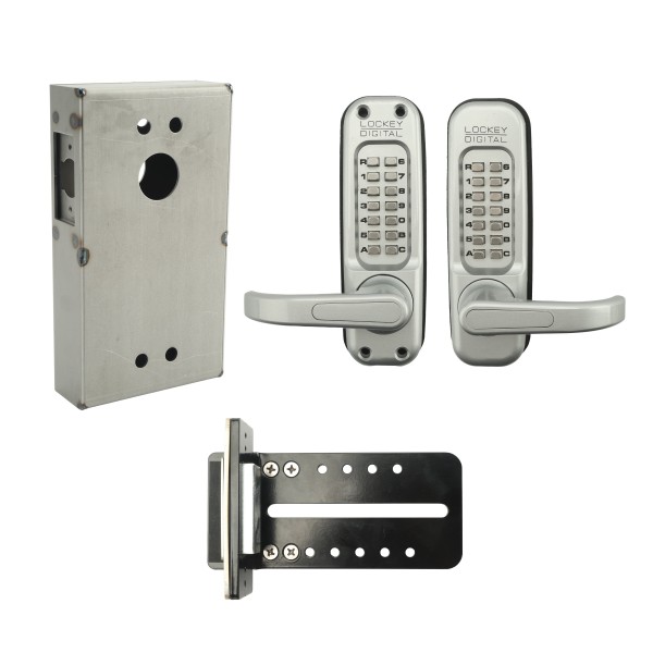 Chain Link DAC Dual-Sided Heavy-Duty Combination Lock & Lever Handle Kit with Steel Box & Black Receiver