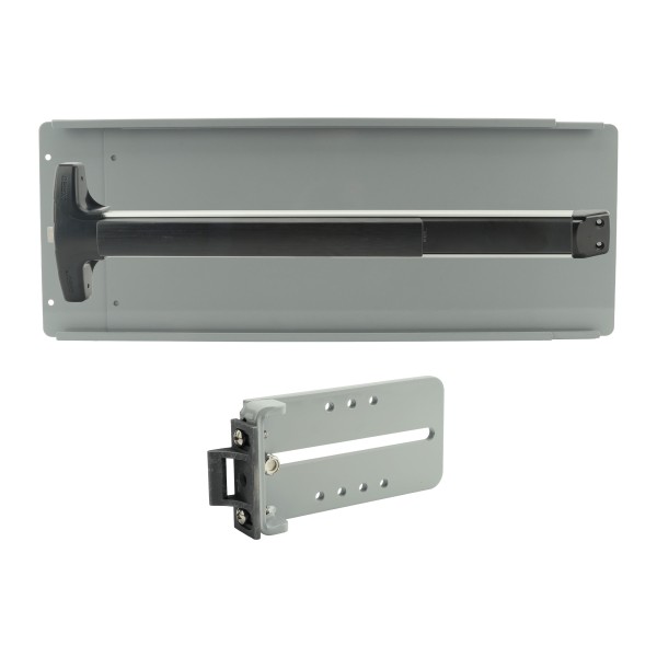 Chain Link DAC Standard Exit Bar Kit with 36" Detex Value Series Bar with Electric Latch Retraction & 12" Tall Silver Plate