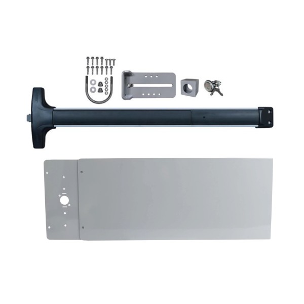 Chain Link DAC Superior Kit with 36" Detex Value Series Exit Bar with Electric Latch Retraction & Silver Plate