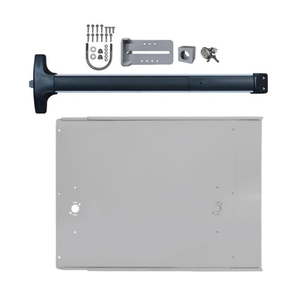 Chain Link DAC Superior Kit with 48" Detex Value Series Exit Bar with Electric Latch Retraction & Silver Plate