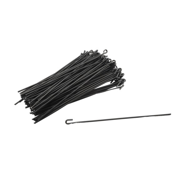 Chain Link 12" Long for 4" [4" OD] Posts x 8 Gauge (9 Gauge Core) Hook Black Fence Ties [100 Pack] - (Vinyl Coated)