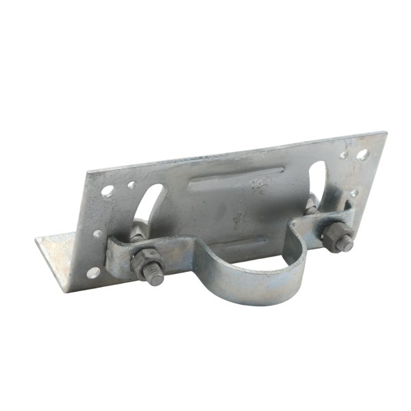Rackable Chain Link 1 5/8" [1 5/8" OD] x 6" Adjustable Wooden Fence to Post Line Adapter (Galvanized Pressed Steel) (Adapter)