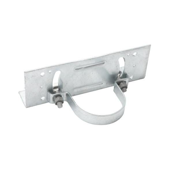 Rackable Chain Link 3" [3 7/8" OD] x 6" Adjustable  Wooden Fence to Post Line Adapter (Galvanized Pressed Steel) (Adapter)