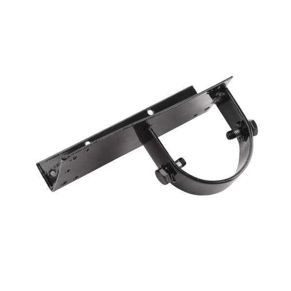 Chain Link 2 1/2" [2 3/8" OD] x 6" Wooden Fence to Post End Adapter (Powder Coated Black HDG Galvanized Pressed Steel)