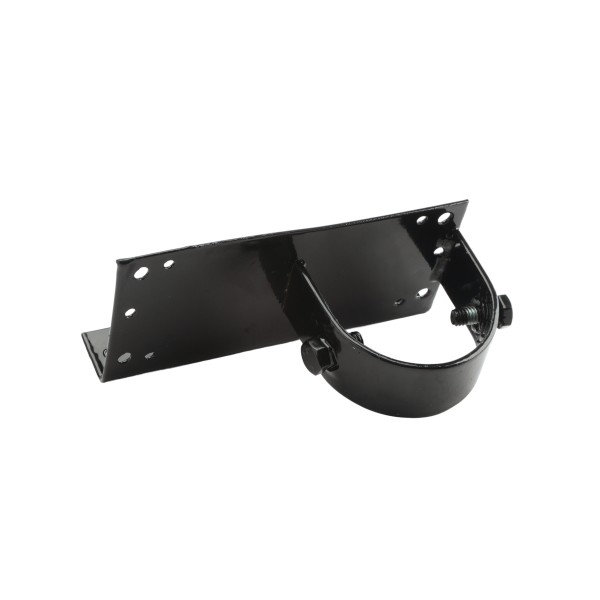 Chain Link 2 1/2" [2 3/8" OD] x 6" Wooden Fence to Post End Adapter (Powder Coated Black HDG Galvanized Pressed Steel)