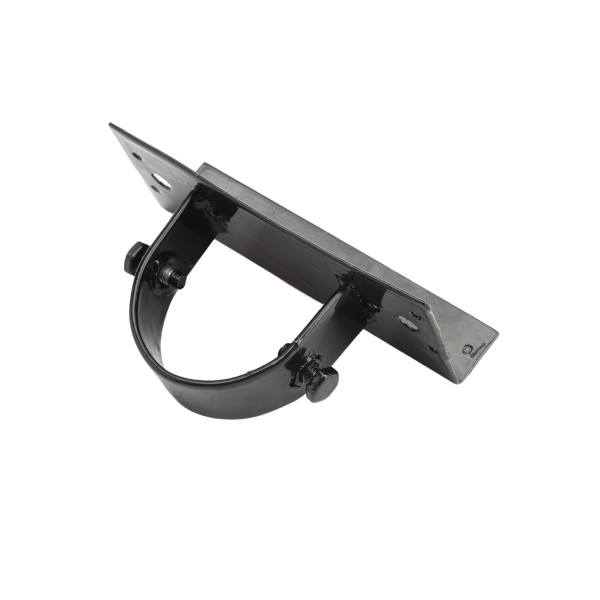 Chain Link 2 1/2" [2 3/8" OD] x 6" Wooden Fence to Post Line Adapter (Powder Coated Black HDG Galvanized Pressed Steel) (Adapter)