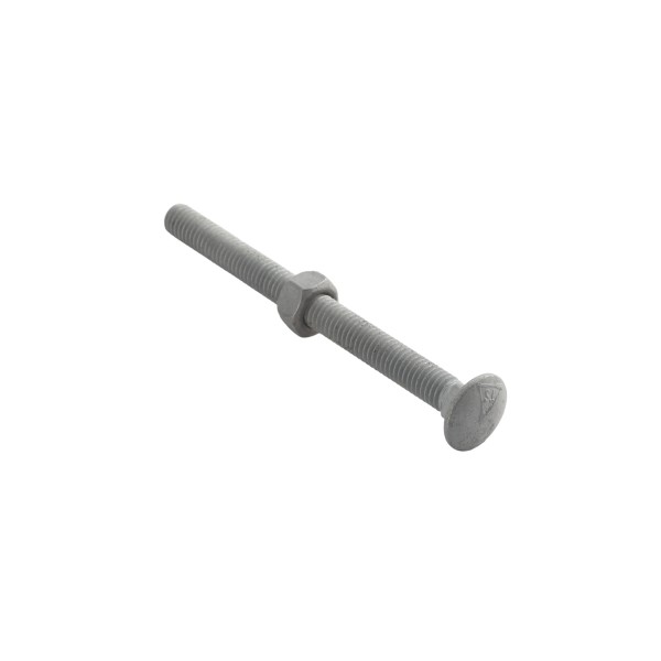 Chain Link 3/8" x 4 1/2" Carriage Nut & Bolt  (Hot Dip Galvanized Steel)