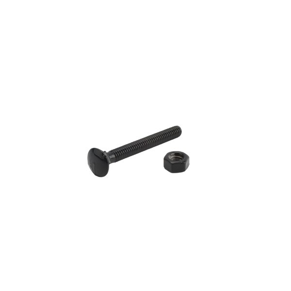Chain Link 5/16" x 2 1/2" Carriage Bolt & Nut (HDG & Powder Coated Black)