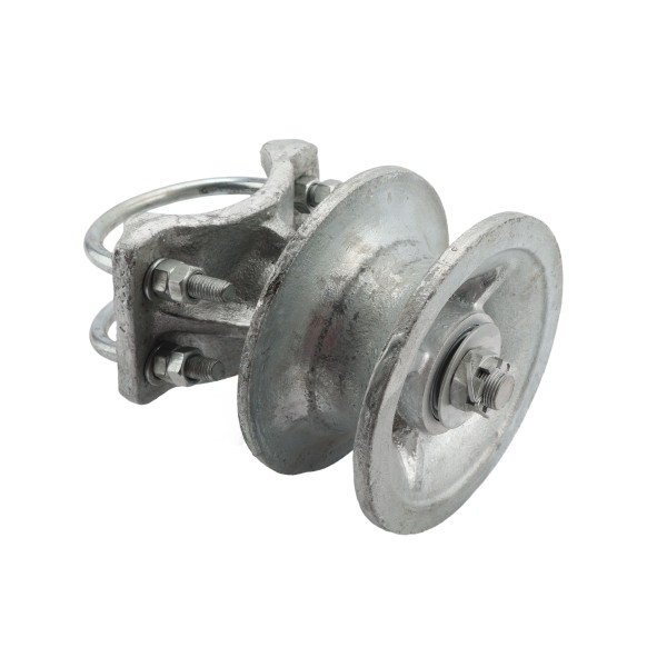 Chain Link 4" Round Post x 2 1/2" [2 3/8" OD] Heavy Duty Round Gate Frame Cantilever Roller for Sliding Gates (Malleable Steel) (Cantilever Roller)