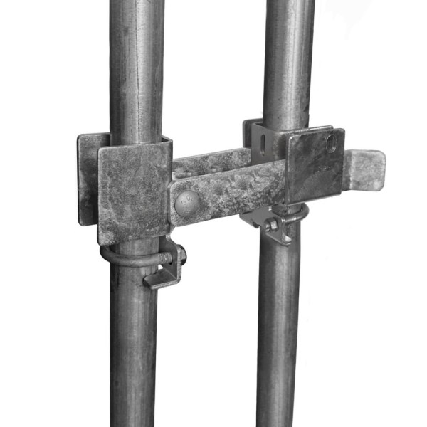 Chain Link Residential Double Drive Strong Arm with Black Finish for 1 3/8" Round Frame