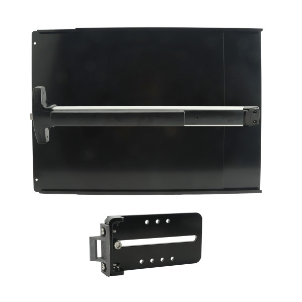 Chain Link DAC Standard Detex 36" Exit Bar Kit w/ Black Adjustable Mounting Plate (Stainless Steel)