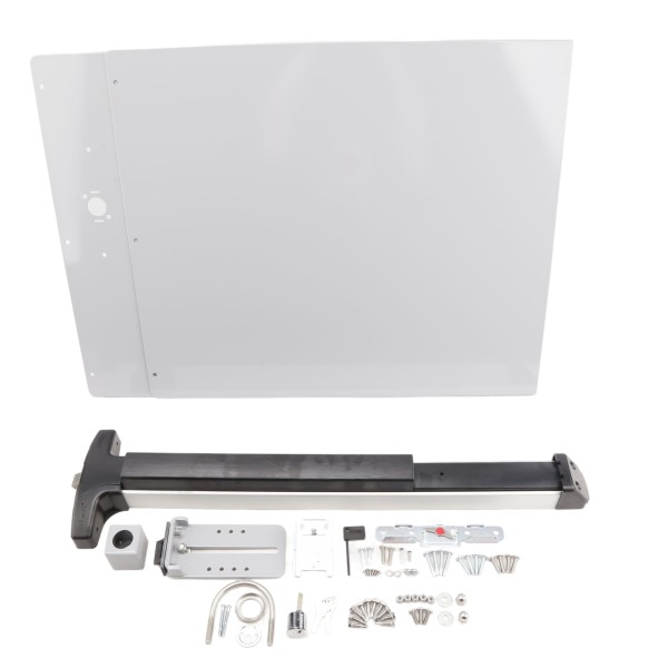 Chain Link DAC Superior Detex 36" Exit Bar Kit w/ Silver Adjustable Mounting Plate and Lock Box - Exit Bar (Stainless Steel)