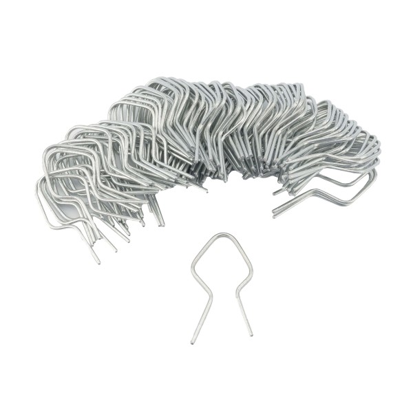 T Post Clips EZ Twist Preformed Steel Tie Wire 11 Gauge Fence Ties - 100 Pack (Galvanized Steel)