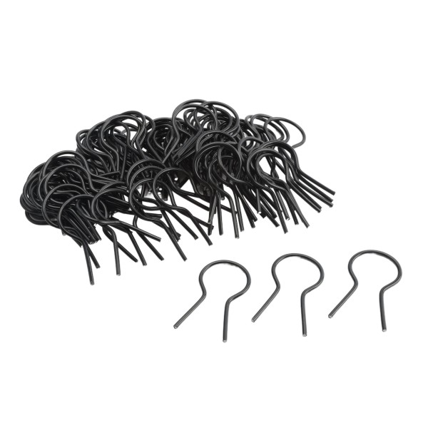 EZ Twist 1 3/8 inch OD x 9 Gauge Preformed Steel Tie Wire - Fence Ties - 100 Pack Black Vinyl Coated