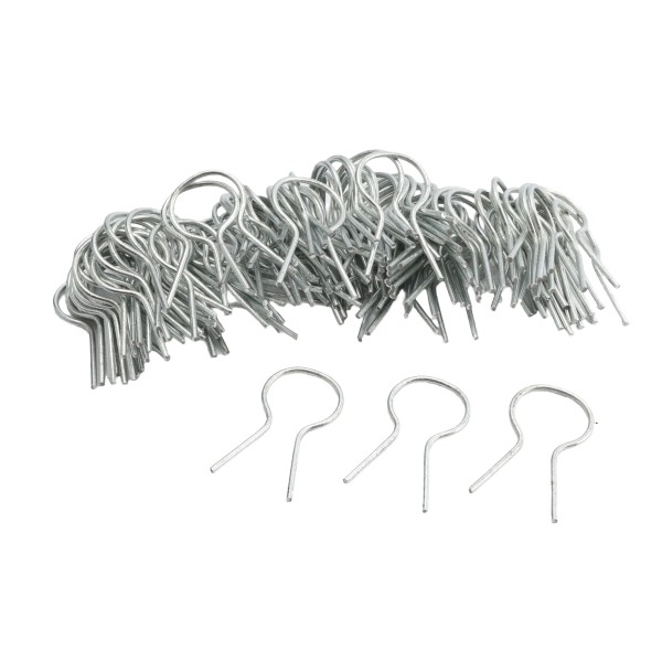 EZ Twist 1 3/8 inch OD x 9 Gauge Preformed Steel Tie Wire - Fence Ties - 100 Pack Galvanized Steel