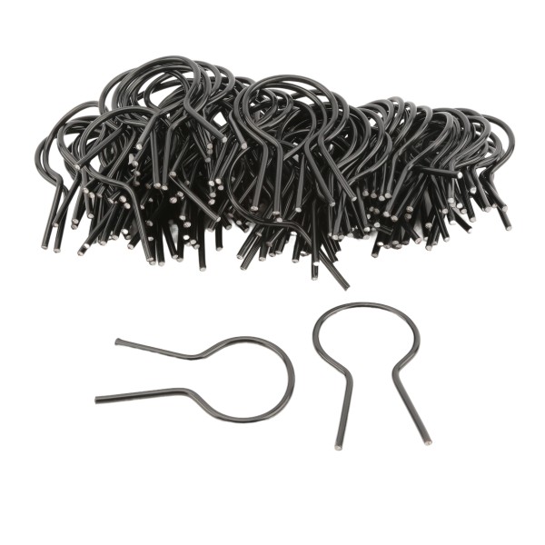 EZ Twist 1 5/8" OD x 8 Gauge Preformed Steel Tie Wire - Fence Ties - 100 Pack (Black Vinyl Coated)