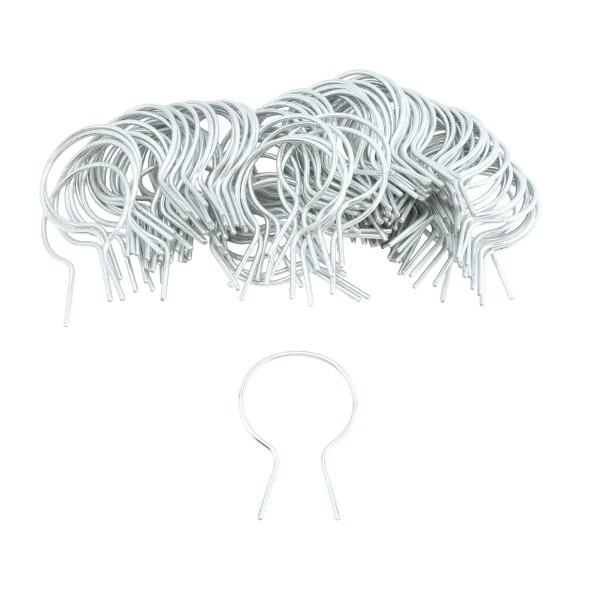 EZ Twist 2 1/2" (2 3/8" OD) x 9 Gauge Preformed Galvanized Steel Tie Wire - Fence Ties - 100 Pack (Galvanized Steel)