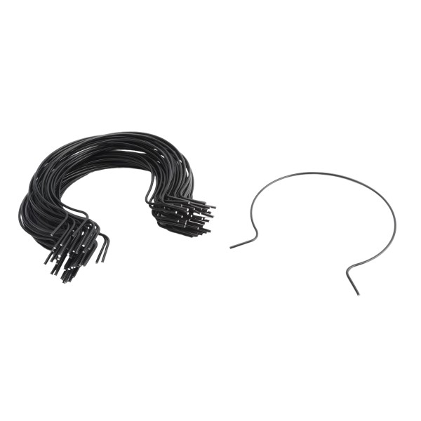 EZ Twist 6 5/8 inch x 9 Gauge Preformed Galvanized Steel Tie Wire 9 Gauge Fence Ties - 50 Pack Black Vinyl Coated