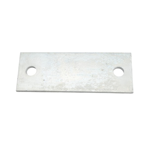 Chain Link 1/4" x 3" x 8" Weldable Surface Mount Floor Flange - Base Plate (Hot Dip Galvanized Steel) 2 Hole 5/8"