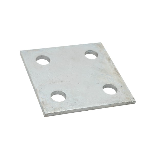 Chain Link 1/4" x 4 1/2" x 4 1/2" Weldable Surface Mount Floor Flange - Base Plate (Hot Dip Galvanized Steel) 4 Hole 5/8" (1/4" HDG)