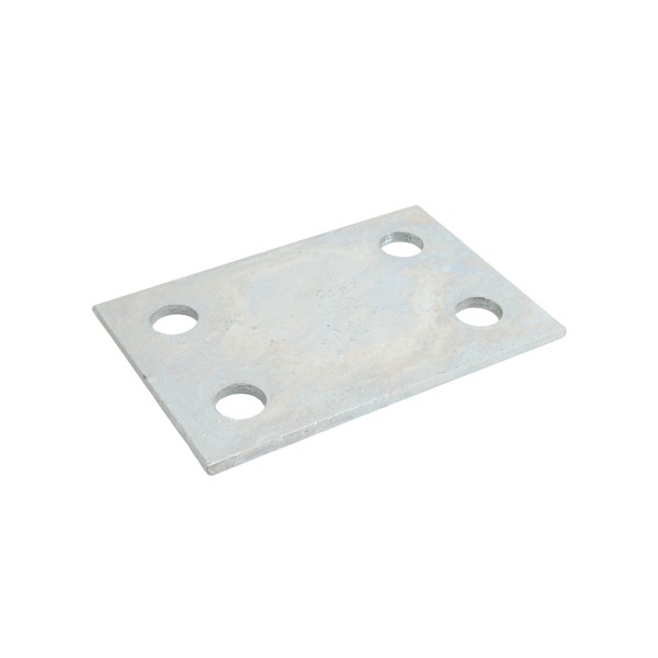 Chain Link 1/4" x 4" x 6" Weldable Surface Mount Floor Flange - Base Plate (Hot Dip Galvanized Steel) 4 Hole 5/8" 