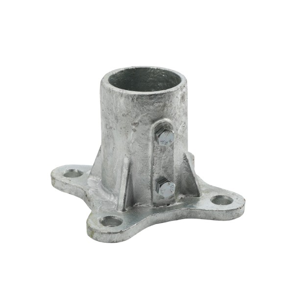 Chain Link 2 1/2" [2 3/8" OD] Surface Mount Floor Flange w/ 2 Set Screws (Galvanized Malleable Steel)