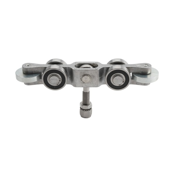 Chain Link 4-Wheel Truck Assembly Includes 2" [1 7/8" OD] Guide Wheels and 2" Standard Bearings (Galvanized Steel) (Other)