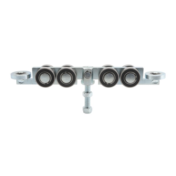 Chain Link 4-Wheel Truck Assembly Includes 2" [1 7/8" OD] Guide Wheels and 2" Standard Bearings (Galvanized Steel) (Other)