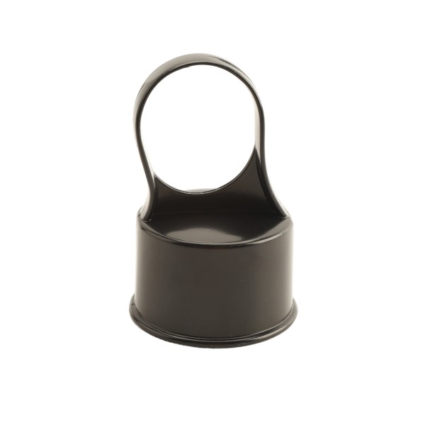 Chain Link 2 1/2" [2 3/8" OD] x 1 5/8" [1 5/8" OD] Black Top Rail Eye Top Loop Cap - Line Post Top Cap (Die-Cast Aluminum)