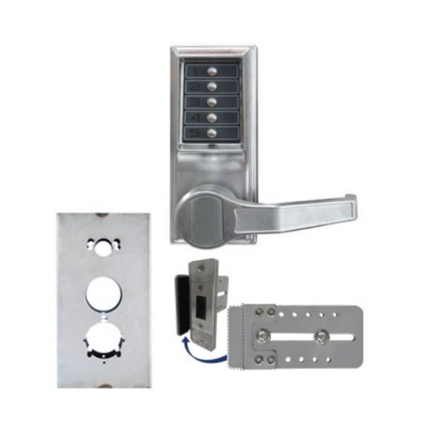 Chain Link DAC Combination Lock & Lever Handle Kit with Steel Box & Silver Receiver (Right-Handed, No Key Override)