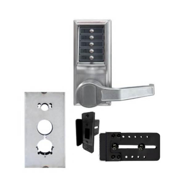 Chain Link DAC Combination Lock & Lever Handle Kit with Key Override, Steel Box, & Black Receiver (Right-Handed)
