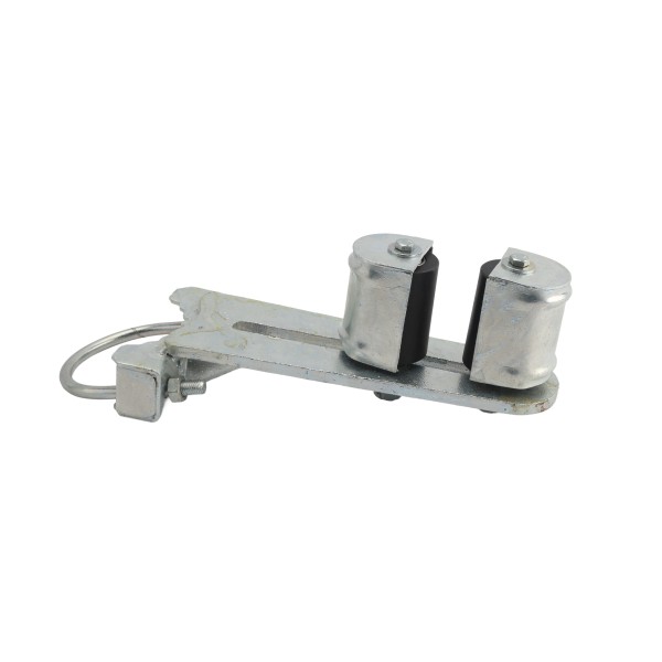 Chain Link 4" Round Upper/Lower Bolt On Slide Gate Roller Guide with Covers (Hot Dip Galvanized Pressed Steel)