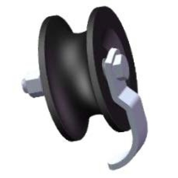Chain Link 1 5/8" Gate Nylon Pipe Track Safety Roller w/ Sealed Bearing 5" Wheel (Nylon Wheel)