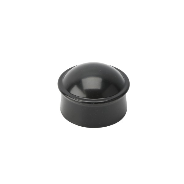 Chain Link Fence 2 1/2" [2 3/8" OD] Powder-Coated Black Round Dome External Fence Post Cap (Pressed Steel)
