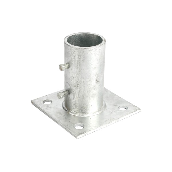 Chain Link 2 1/2" (Fits 2 3/8" OD) Post Floor Flanges - Pressed Steel Surface Mount Floor Flange (Pressed Steel)