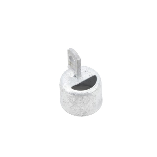 Chain Link 3" [2 7/8" OD] Half-Moon Rail End Cup - End Rail (Pressed Steel)