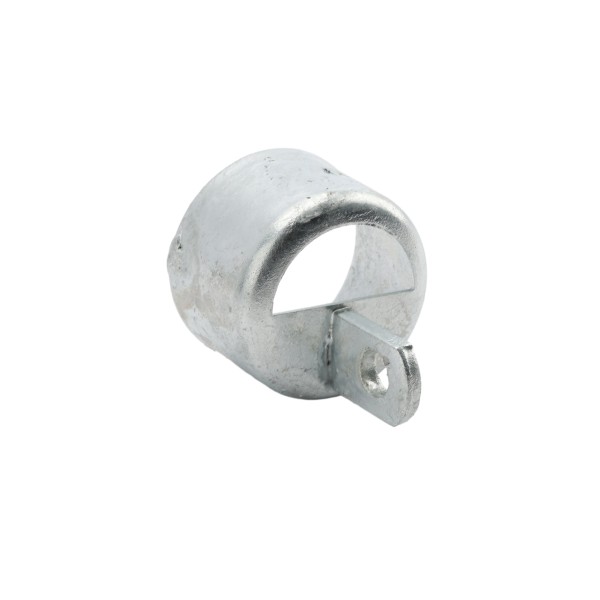 Chain Link 2 1/2" [2 3/8" OD] Half-Moon Combo Rail End Cup - End Rail (Pressed Steel) (Rail End Cups Caps)