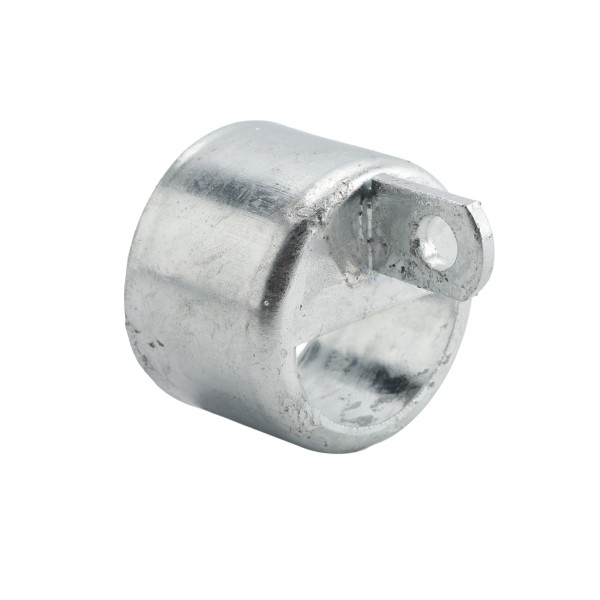 Chain Link 3" [2 7/8" OD] Half-Moon Rail End Cup - End Rail (Pressed Steel)