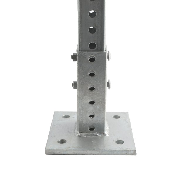 1 3/4" x 1 3/4" Square Sign Post Floor Anchor Flange Sign Post Mounting Base (Galvanized Steel) (Floor Flange)
