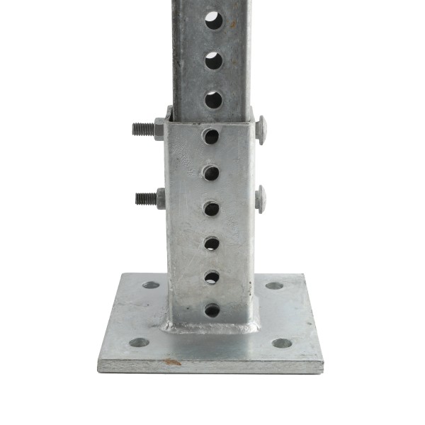 Chain Link Fence 2" x 2" Square Sign Post Floor Anchor Flange (Galvanized Steel)
