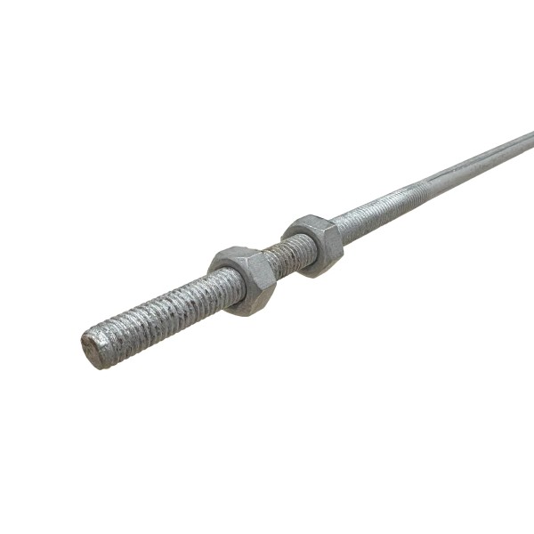Chain Link Fence Steel Truss Rod 3/8" x 11' Long Hot Dip Galvanized with 2 Nuts (Default)