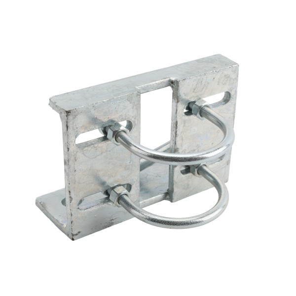 Chain Link 3 1/2" (3 1/2" OD) Round Heavy-Duty Truck Bracket For Sliding Gates - Trolley Hanger Bracket (Galvanized Pressed Steel) - TB312R (Default)