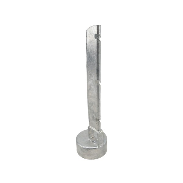 Chain Link 4 1/2" x 1 5/8" Heavy Vertical Straight 3-Strand Barb Wire Arm - Line Post Barb Arm (Galvanized Steel)