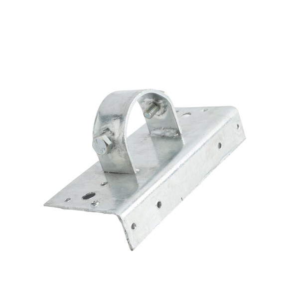 Chain Link 1 5/8" [1 5/8" OD] x 6" Wooden Fence to Post Line Adapter (Galvanized Pressed Steel)