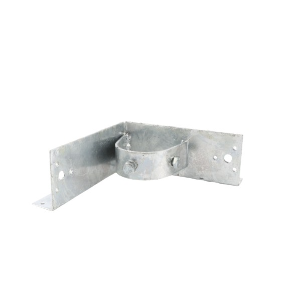 Chain Link 2" [1 7/8" OD] x 6" Wooden Fence to Post Corner Adapter (Galvanized Pressed Steel)