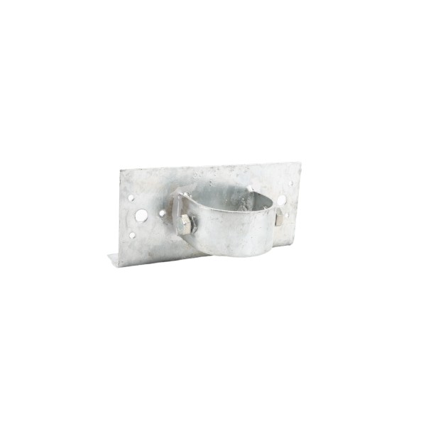 Chain Link 2" [1 7/8" OD] x 6" Wooden Fence to Post Line Adapter (Galvanized Pressed Steel)