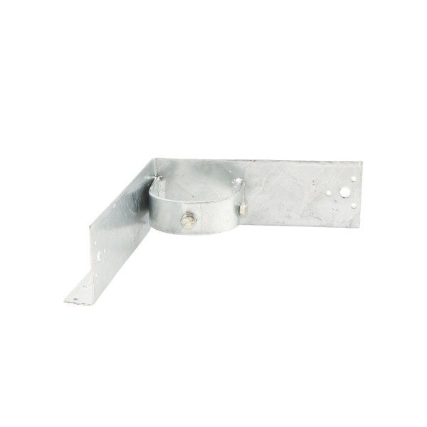 Chain Link 3" [2 7/8" OD] x 8" Wooden Fence to Post Corner Adapter (Galvanized Pressed Steel)